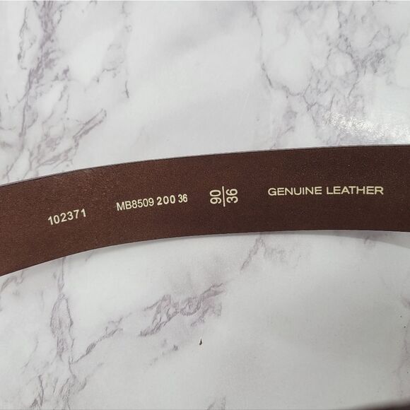 Fossil Men's Brown Leather Belt Silver Toned Buckle - Picture 3 of 13